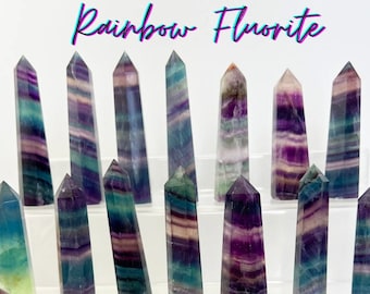 Rainbow Fluorite Towers, Green Blue Purple Fluorites, Translucent Crystal, New Point, Unique Multicolored Crystals, Choose Yours