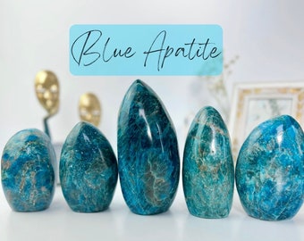 Blue Apatite Freeforms, Apatite Free Form, Blue Crystals, Natural Crystal Healing Stones, Moroxite