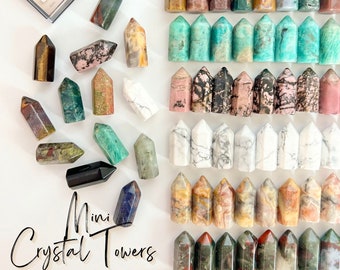 Mini Crystal Tower, Crystal Point, Tiny Crystals, Pocket Stone, Jij kiest, Minerale punten, Helende kristallen, Kleurrijke stenen