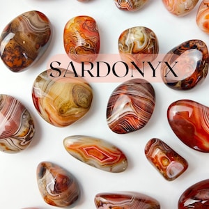 Sardonyx Palm Stone, Sardonyx Crystal Stone, Sardonyx Carving, Banded Crystals, Red Orange Palmstones, Pocket Mineral