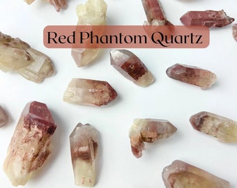 Red Phantom Quartz, Hematite Quartz Points, Iron Inclusions, Hematoid Phantoms, Natural Specimens, Rough Crystal, Raw Crystals