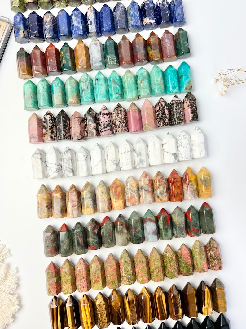 Mini Crystal Tower, Crystal Point, Tiny Crystals, Pocket Stone, Jij kiest, Minerale punten, Helende kristallen, Kleurrijke stenen afbeelding 7