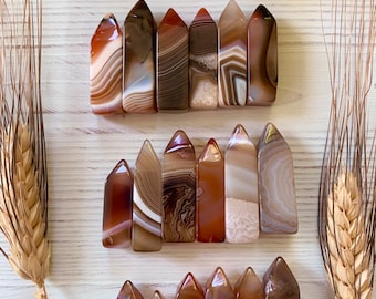 Mini Sardonyx Tower- Pocket Stone or Pendant, Gift for Her, Holiday Present for Crystal Lover Enthusiast Addict Healer