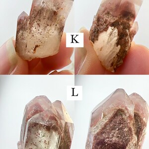 Quartz hématite rouge, Points de quartz fantôme, Inclusions de fer, Fantômes hématoïdes, Spécimens naturels, Cristal brut, Cristaux bruts image 8