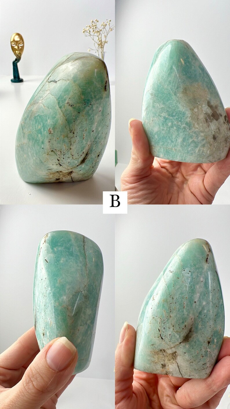 Malagasy Amazonite Freeform: Blue Green Polished Crystal Decor - Etsy