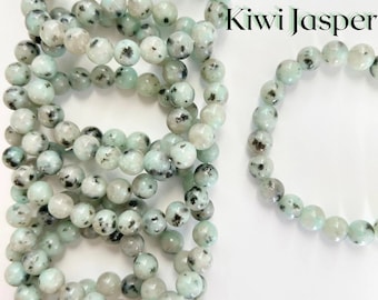 8mm Kiwi Jasper armband, kristallen sieraden, kralen armbanden, helende kristallen, draagbaar kristal, cadeaus voor haar