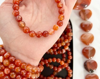 8mm Carnelian Bracelet: Crystal Stone of Passion
