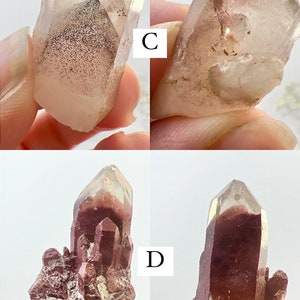 Red Hematite Quartz, Phantom Quartz Points, Iron Inclusions, Hematoid Phantoms, Natural Specimens, Rough Crystal, Raw Crystals image 4