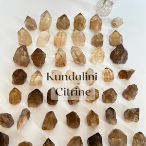 Natural Kundalini Citrine, Choose Your Point, Congo Citrine, Yellow Crystal, Healing Crystals, Lwena Minerals, Raw Stones image 1