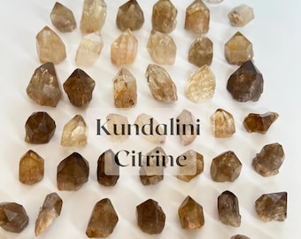 Natural Kundalini Citrine, Choose Your Point, Congo Citrine, Yellow Crystal, Healing Crystals, Lwena Minerals, Raw Stones