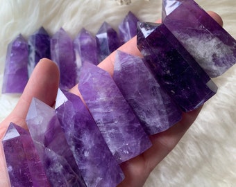 Amethyst Point, Purple Tower, Crystal Meditation Tools, Mineral Collection, Home Decor, Small Pocket Stone