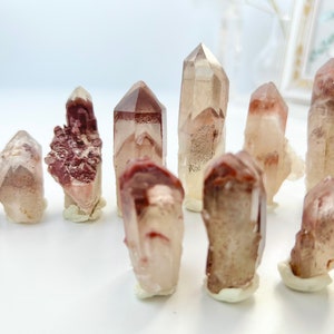 Red Hematite Quartz, Phantom Quartz Points, Iron Inclusions, Hematoid Phantoms, Natural Specimens, Rough Crystal, Raw Crystals image 10