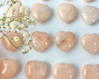 Peach Aventurine, Mini Peach Aventurine Heart, Crystal Polished Carving, Puffy Hearts, Healing Crystals, Crystal Healing