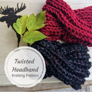 Verdrehtes Stirnband Strickmuster, stricken Twisted Ohrwärmer Muster, Zopfmuster Ohrwärmer