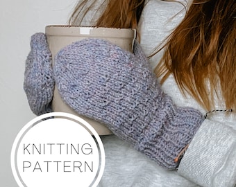 RISELAY MITTEN Knitting Pattern// Adult mitten pattern, knitted mittens, PDF mitten pattern