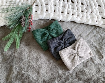 MILLIE HEADBAND // Ear Warmer, Messy Bun Hat, Knit Twist Headband, Knotted Earwarmer, headband for woman, Winter Ear warmer