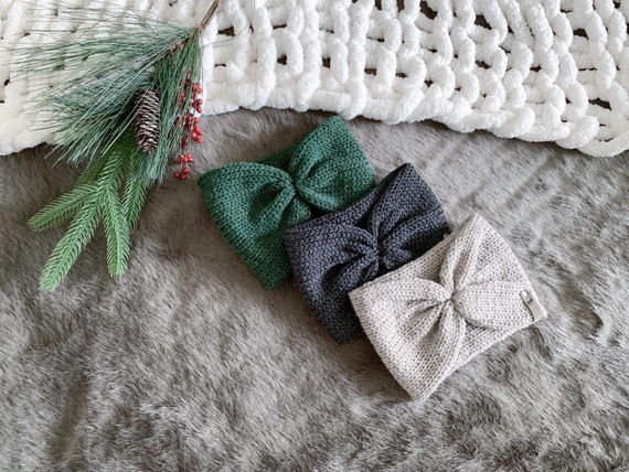 MILLIE HEADBAND // Ear Warmer, Messy Bun Hat, Knit Twist Headband, Knotted Earwarmer, headband for woman, Winter Ear warmer