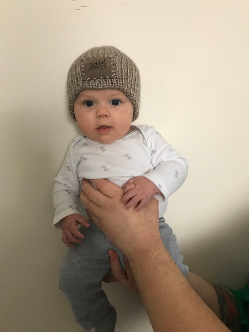 Newborn Patch Beanie // Baby Hat Infant Beanie Baby Winter Etsy