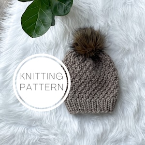 Willow Beanie Hat Pattern //  Textured Beanie, Winter Hat knitting Pattern, Pebbled Beanie Pattern, Knit Hat Pattern, adult hat pattern