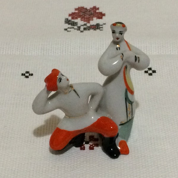 Porcelain, figurine, miniature, in the collection, vintage, gift, homemade, Christmas present, Ukrainian dance, music