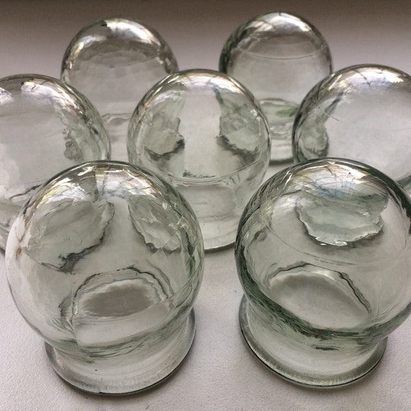 Set di 7 tazze di massaggio sovietico vintage per massaggio cinese terapia attrezzature mediche vaso di vetro URSS vetro per lattine spesso