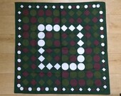 A small scarf on the neck polyester circle square green white burgundy hakki vintage exclusive scarf stylish accessory Christmas New Year