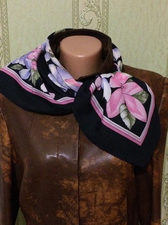01, A small scarf on a neck a kerchief 100% polye… - image 5