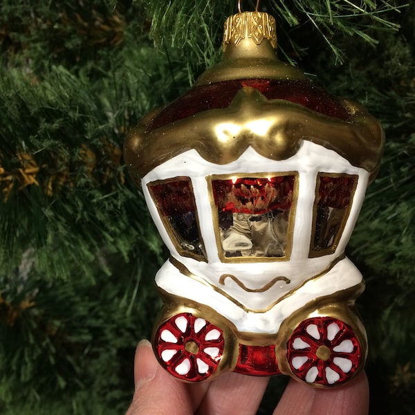 Giocattolo dell'albero di Natale Capodanno vetro fiaba dipinto a mano giocattolo, carrozza, casa, vai, casa su rotaie, macchina, principessa