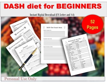 printable dash diet etsy
