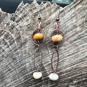 Copper and Jasper earrings
