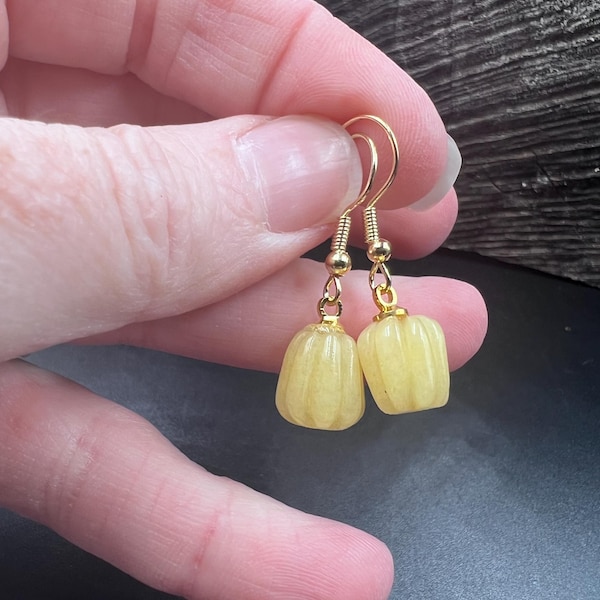 Honey Jade pumpkin earrings