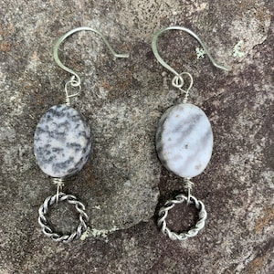 Zebra Jasper and twisted hoop earrings