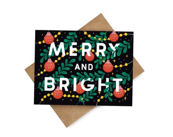 Merry and Bright Christmas Greeting Card