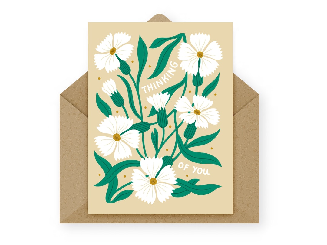 Thinking of You Floral Greeting Card - Etsy