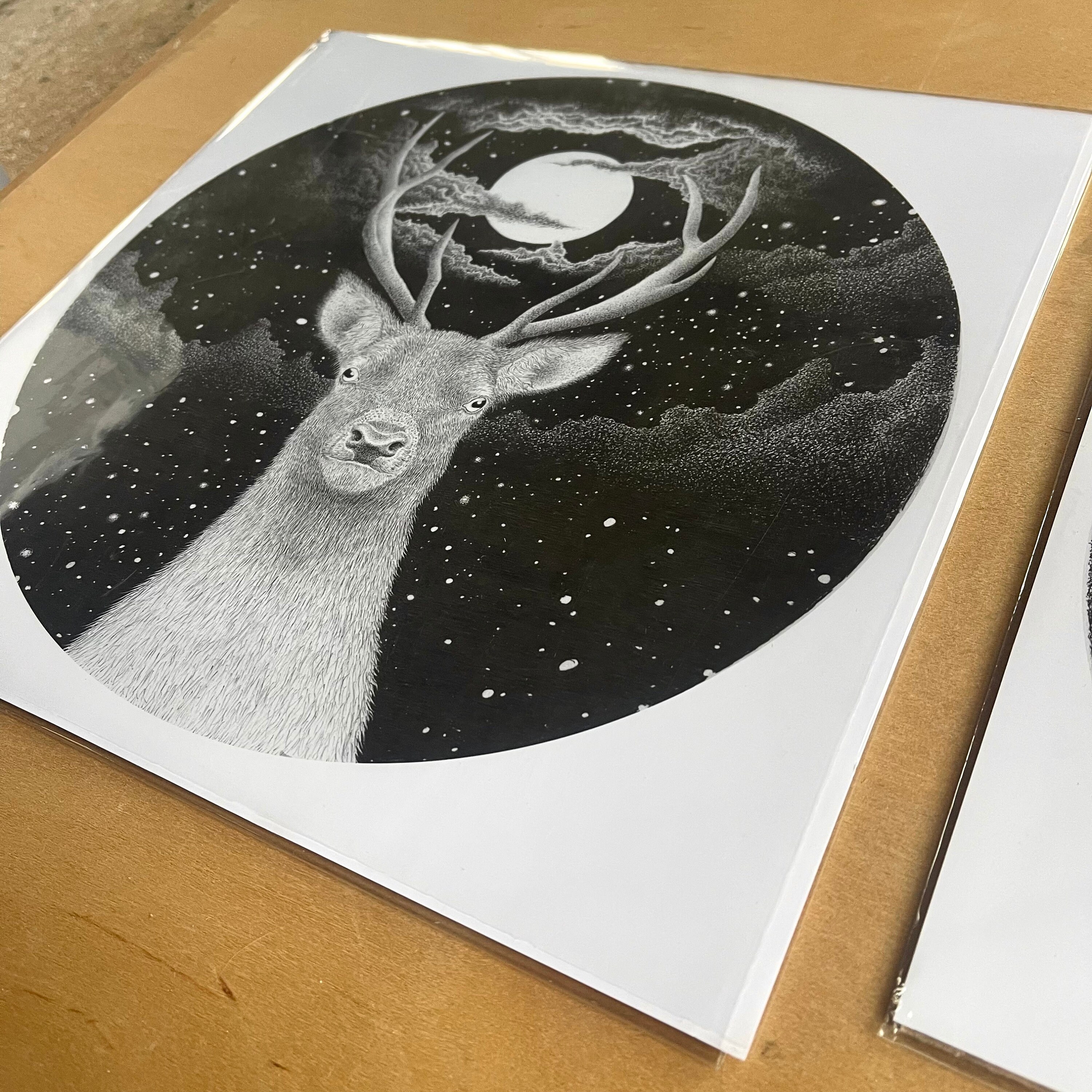 Deer Art Print Giclee Print Deer Art Night Sky Print - Etsy
