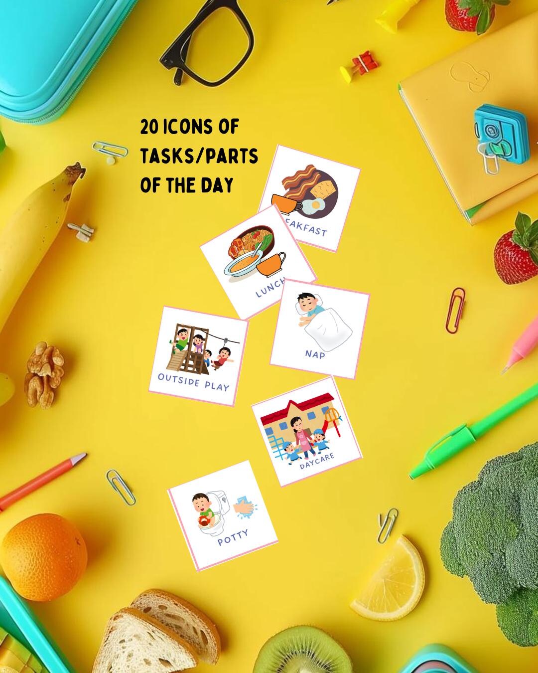 Routine Chart for Kids - 20 Icons, 2 Boards - Etsy