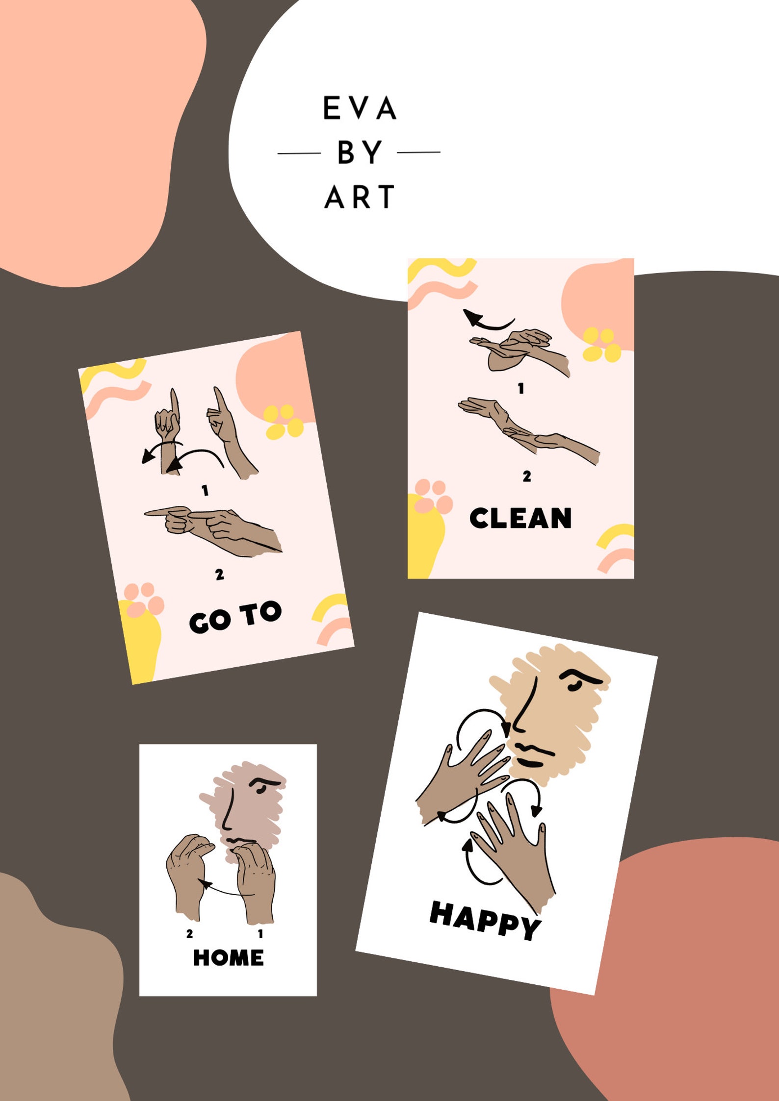 ASL Flashcards for Kids, Learn Sign Language for Children, 30 Vibrant ...
