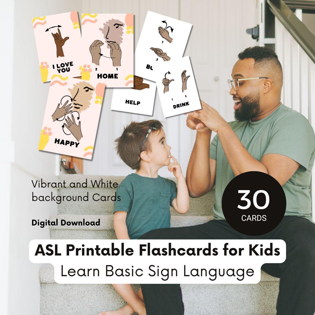 Toddler Sign Language Flashcards, 30 Printable ASL Cards for Early ...