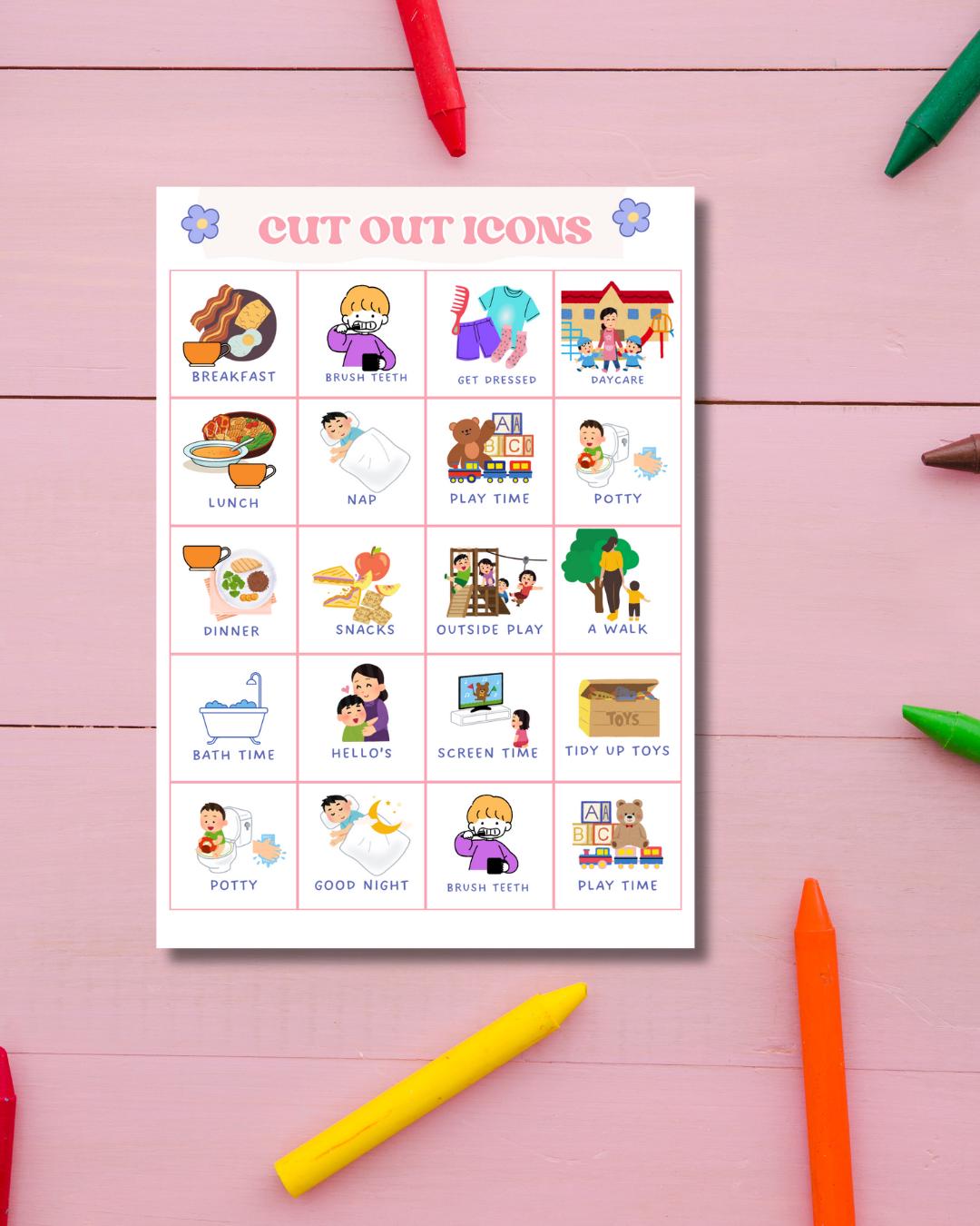 Toddler Routine Chart Printable, Kids Daily Responsibilities Chart ...