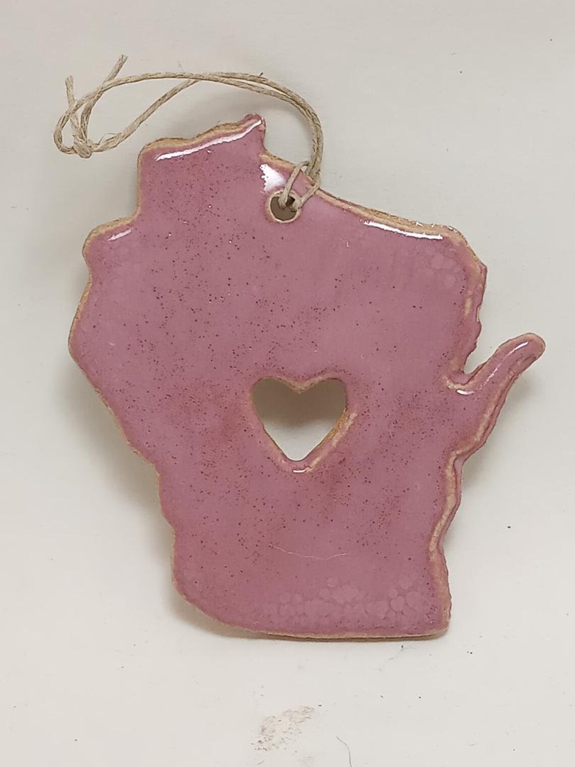 Wisconsin Ornament Pink Etsy