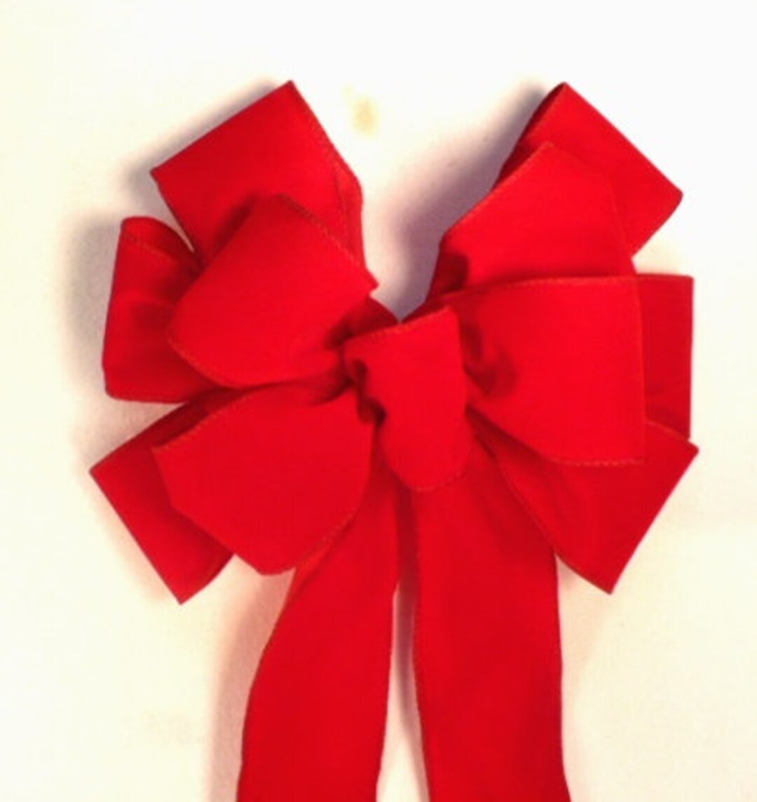 Velvet Burgundy Wreath Bow Christmas Bow Holiday Bow Velvet Etsy