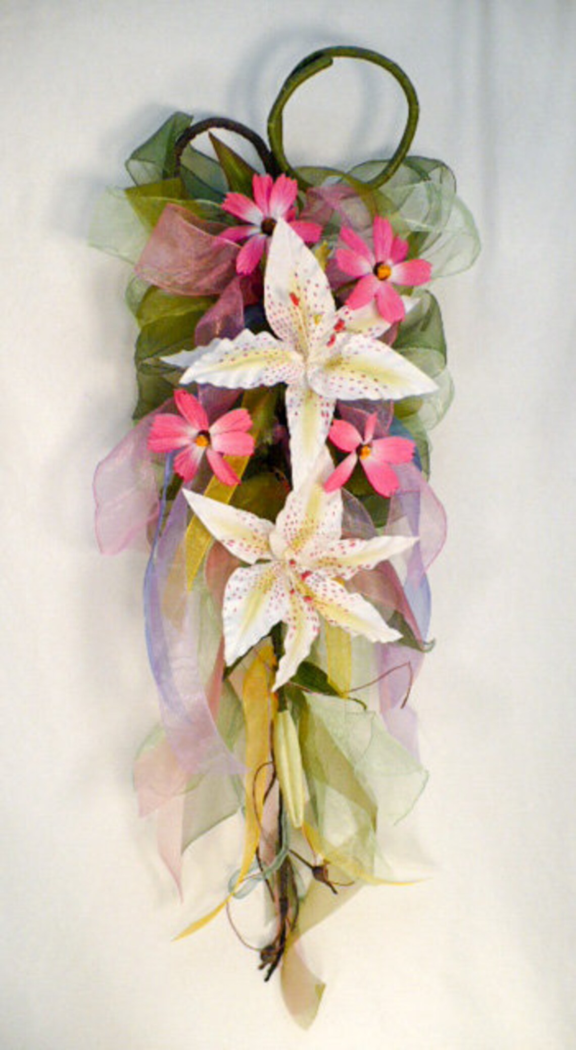 Spring floral ribbon swag everyday ribbon swag lily Etsy