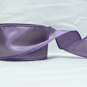 Lavender solid two tones vibrant iridescent wired, wedding ribbon, faux silk wired 2&quot; x 15 yards