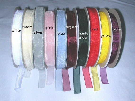 25 metre 27 1//2 yds Reel of 15mm 5//8/" Satin Edged Organza Ribbon SILVER