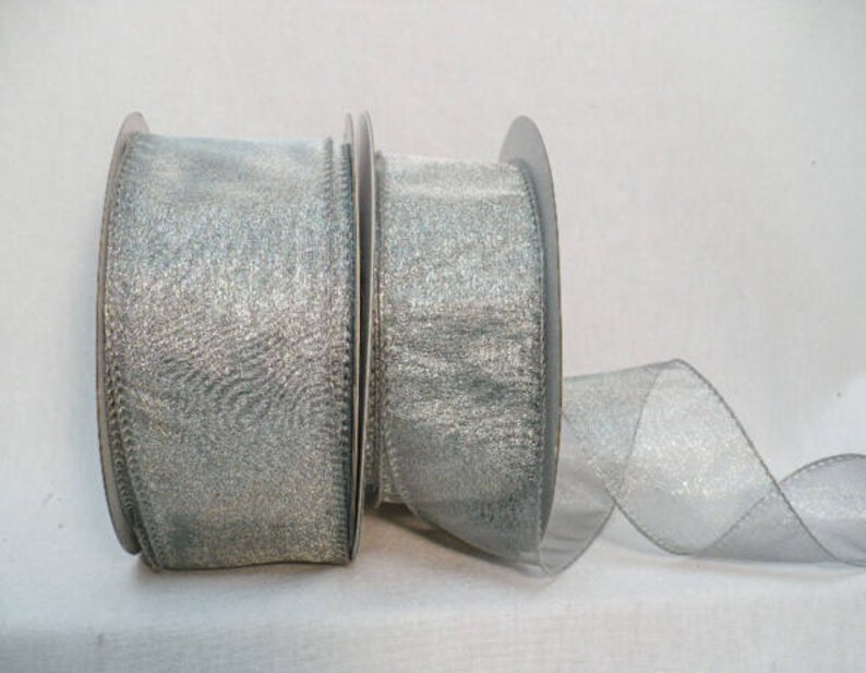sheer silver ribbon