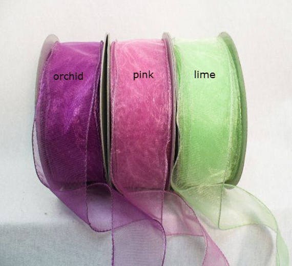 SHEER LAVENDER WIRED RIBBON 1/"~20 YARDS