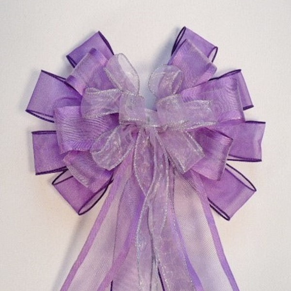 Purple lavender tone wedding bow, lavender purple wreath bow, wreath, lantern, gift basket  bow, gift bow, decor bow.