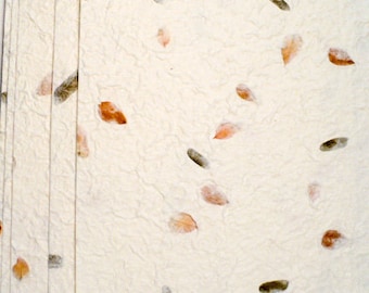 Handmade Mulberry Paper with Real Petals (8.5" x 11", 8 Sheets)