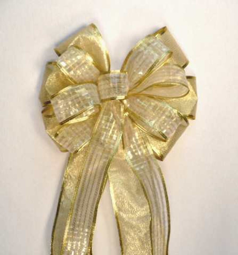 Gold/iridescent Bow Christmas Wreath Bow Gift Packaging Bow Etsy