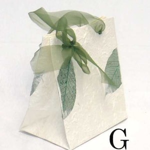 Gift bag pack of 3 with ribbon handles, close up handmade mulberry paper gift bags, decorated gift bag, birthday, holiday gift bag.